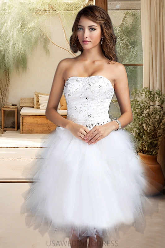 Hazel A-line Sweetheart Knee-Length Satin Tulle Homecoming Dress With Beading Cascading Ruffles Appliques Lace Sequins DSP0020598