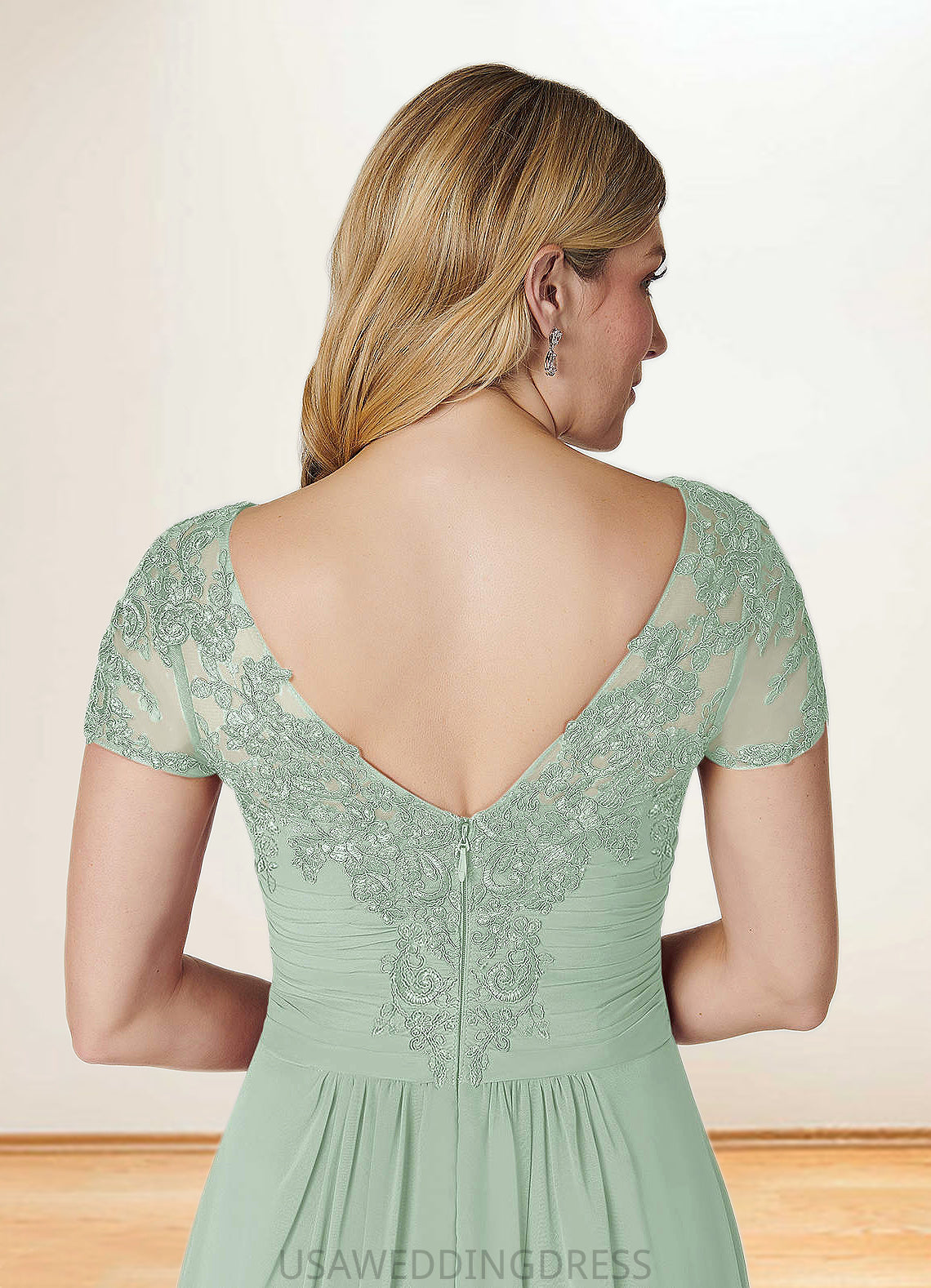 Chelsea A-Line Lace Chiffon Asymmetrical Dress DSP0022678