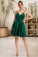 Jean A-line V-Neck Short/Mini Silky Satin Homecoming Dress DSP0020463