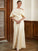 Anahi Sheath/Column Charmeuse Ruched Off-the-Shoulder Short Sleeves Floor-Length Mother of the Bride Dresses DSP0020309