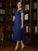 Eve A-Line/Princess Chiffon Applique Bateau Short Sleeves Tea-Length Mother of the Bride Dresses DSP0020275
