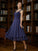 Camille A-Line/Princess Chiffon Ruched V-neck Sleeveless Tea-Length Mother of the Bride Dresses DSP0020277