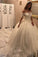 Off Shoulder Long Sleeves Open Back Lace Wedding Dresses with Chapel Train