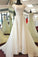 Delicate Round Neck Short Sleeves Sweep Train Lace Appliques Wedding Dresses