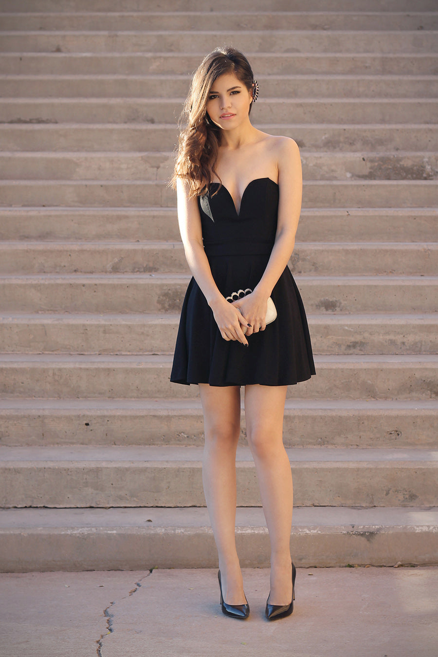 Strapless Sweetheart Black Homecoming Dresses A Line Satin Lucy Sweetheart Backless Pleated Short