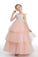 Ruffles Layered Pink Tulle Flower Girl Dresses With Bowknot
