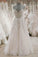 Impressive Spaghetti Straps V Neck Sleeveless Open Back With Lace Appliques Wedding Dresses