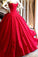 Red Ball Gown Sweep Train Sweetheart Sleeveless Mid Back Long Prom Dresses