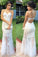 Spaghetti Straps Open Back Sweetheart Mermaid Prom Dresses Lace Party Dresses