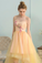 A-Line Sweetheart High Low Yellow Stretch With Homecoming Dresses Satin Madelynn Appliques