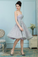 A-Line Strapless Shaniya Homecoming Dresses Lace Grey Ball Gown With Rhinestones