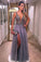 Elegant Sleeveless V NecK Split Side With Beading Prom Dresses