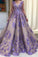 Elegant Sleeveless Flower Appliques Floor Length Long Prom Dresses