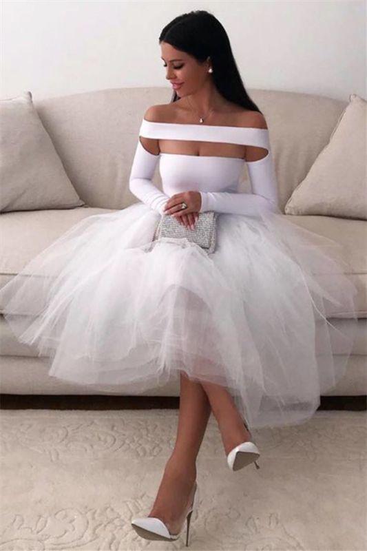 Sexy White For Women Long Sleeve Short Homecoming Dresses Annie CD10171