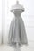 Lace Homecoming Dresses Marin Off Shoulder High Low Sliver With -Up Back CD10432