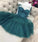 A Line Marisa Homecoming Dresses GREEN TULLE LACE SHORT Green Short Dress CD10493