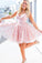 Elegant Spaghetti Straps Theresa Pink Homecoming Dresses Semi Formal CD11039
