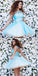 Blue Tulle Open Back With Beading Homecoming Dresses Kadence Simple CD1119
