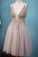 Shyann Homecoming Dresses GRAY V NECK TULLE BEADS SEQUIN SHORT GRAY FORMAL DRESS CD11206