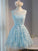Blue Short Taliyah Lace Homecoming Dresses Sweet Sixteen CD11264