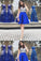 Charming A-Line Madilynn Royal Blue Homecoming Dresses V Neck Sleeveless Short CD1131