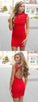 Red Short Homecoming Dresses Lace Leilani Tight Short Dresses Open Back Bodycon Short Party Dresses CD1137
