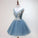 Athena Homecoming Dresses Blue Short Applique Tulle CD11396