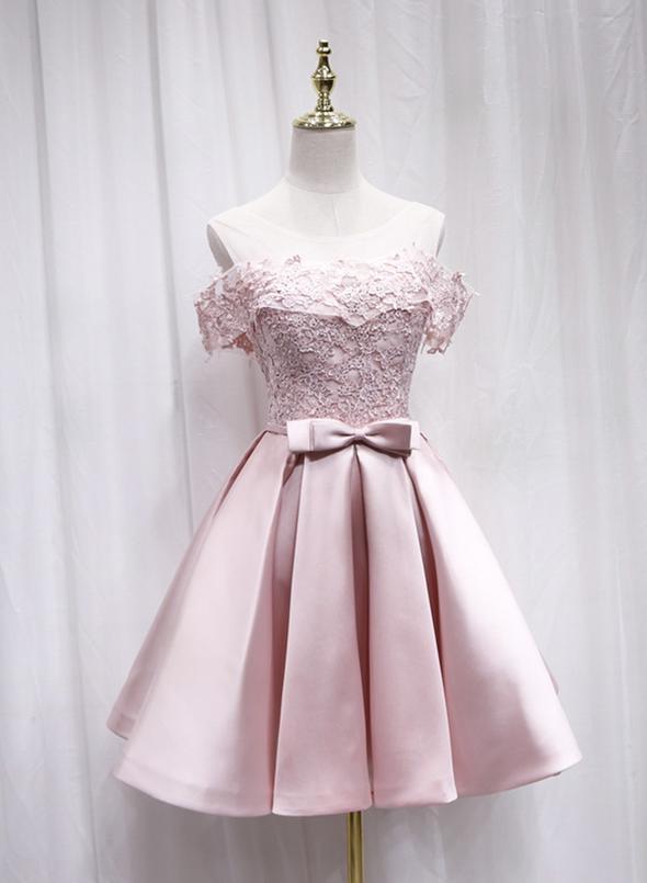 Lovely India Homecoming Dresses Lace Satin Pink CD11435