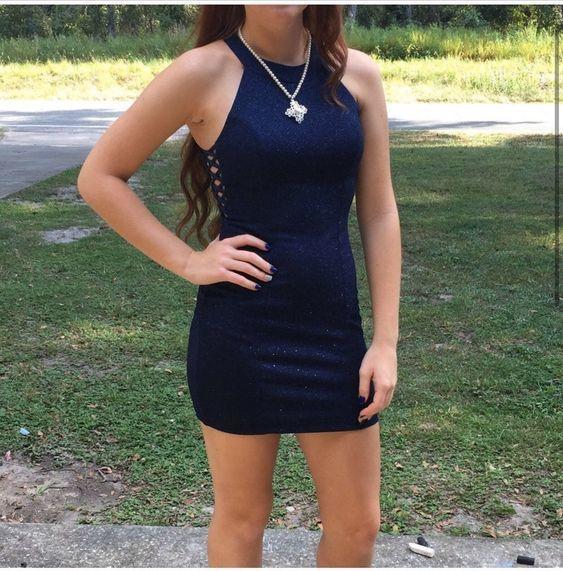Homecoming Dresses Kailyn Navy Blue CD11584