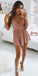 Chiffon Pink Savanna Homecoming Dresses Lace Spaghetti Straps Short CD11619