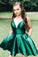 Cute Short Hunter Green Homecoming Dresses Nola With Pockets CD11717