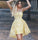 Yellow Strapless Appliques Homecoming Dresses America Cocktail Short Dresses CD12304