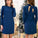 Blue Plain Cut Out Tie Homecoming Dresses Justice Back Round Neck Mini Dress CD12330