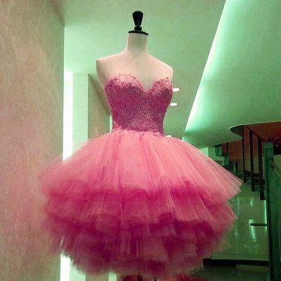 Sweetheart Lace Gabrielle Homecoming Dresses Tulle Ball Gown CD12337