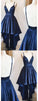 Simple V Neck High Low Dress Homecoming Dresses Rowan CD126