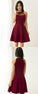 Burgundy Short Elegant Party Gowns Simple Fall Homecoming Dresses Rosemary CD12999