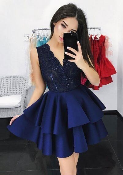 Dark Blue Homecoming Dresses Nicky Lace CD13037