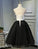 Black Tea Length Georgia Homecoming Dresses Round Neckline Tulle Party Dress Black CD13208