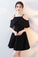 Simple Black Aline With Flounce Valery Homecoming Dresses Straps CD13318