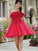 Red Tulle Short Lace Roselyn Cocktail Homecoming Dresses Red Tulle Dress CD13703