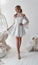 A-Line High Neck Bell Sleeves Cold Shoulder Above-Knee White Precious Homecoming Dresses CD1443