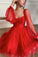 Red Tulle Short Cocktail Addison Homecoming Dresses Dress Red Tulle Dress CD15452