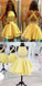 Yellow Cross Back Short Homecoming Dresses Taniyah Cute Party Dress With Beading CD161