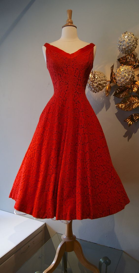 A Line Lace Magdalena Homecoming Dresses Red Dress Dress CD1628