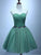 A-Line Sweetheart Green Tulle With Up Homecoming Dresses Lace Anaya Back CD1629