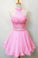Two Piece Beaded Janelle Pink Homecoming Dresses Party Dress Gown CD1680