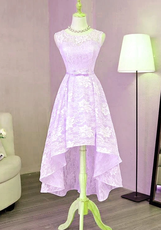 Beautiful Lavender High Low Dress Piper Lace Homecoming Dresses 2022 Short Formal Dress CD17200