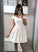 White Homecoming Dresses Satin Tina Short Dress White CD1722