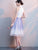Cute Halter Tulle A-Line Knee Length Party Dress Light Purple Homecoming Dresses Laci CD1792