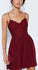 Dark Red Evening Dress Dresses Jade Chiffon Cocktail Homecoming Dresses Lace Backless Mini Party Dresses Short CD1800